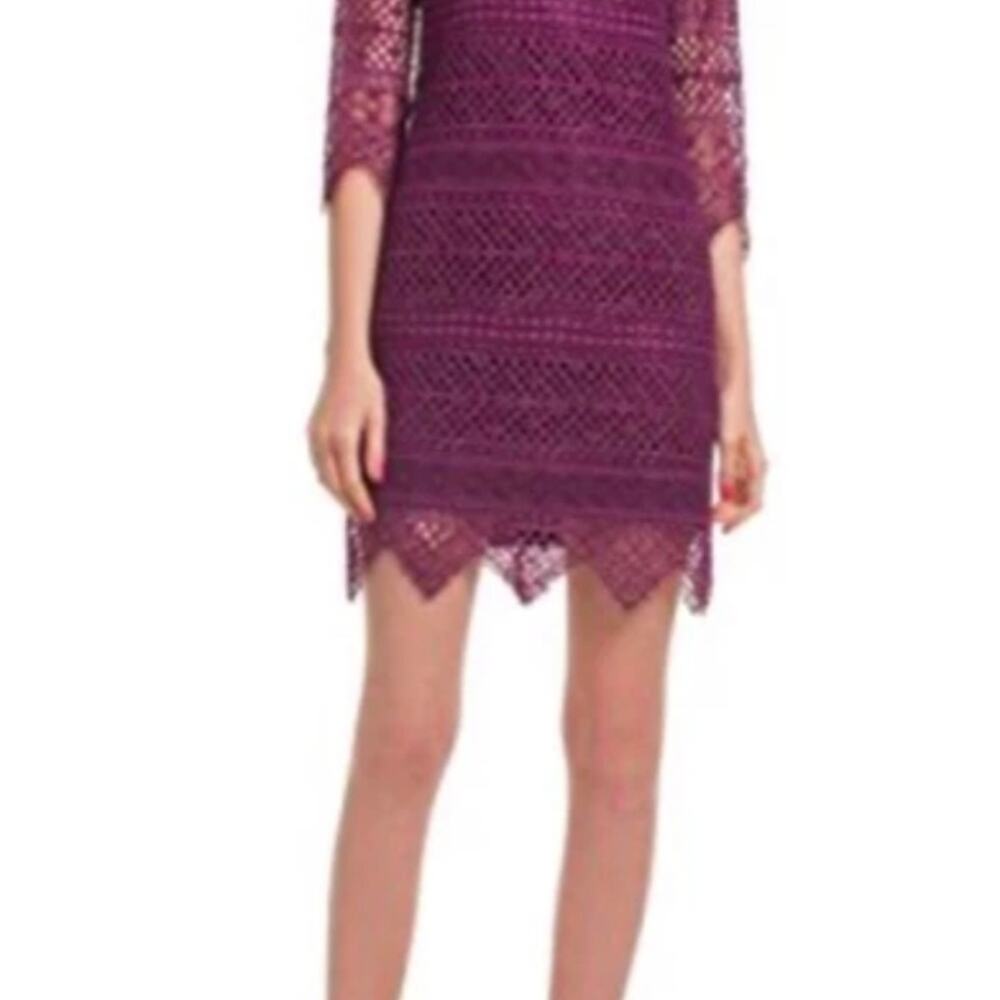 Trina Turk "Geddes" Lace Sheath Dress in Rich Plum - Size 0 - Stunning